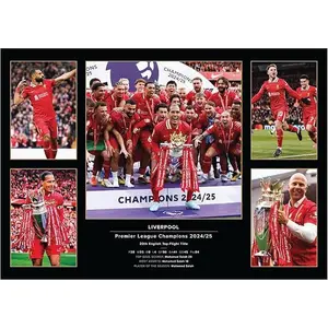 Liverpool Premier League Winners 2025 Memorabilia Display Gift For LFC Fans Poster Print Unframe