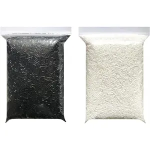 Cuentas de fusibles 0.098 pulgadas (0.102 in), 10000 blancas y 10000 negras, para manualidades y decoración hecha a mano, incluye 1 papel de planchar