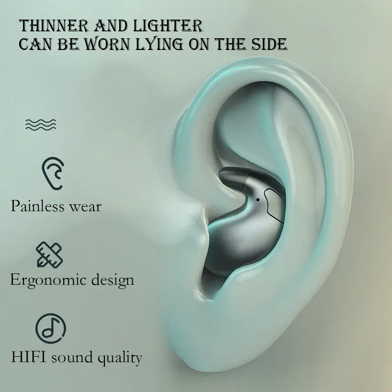 Ultra Mini Invisible Sleep Earbuds, Bluetooth 5.4 Small Hidden Earbuds Comfortable for Side Sleeping, No Pain All Day Wear Headphones
