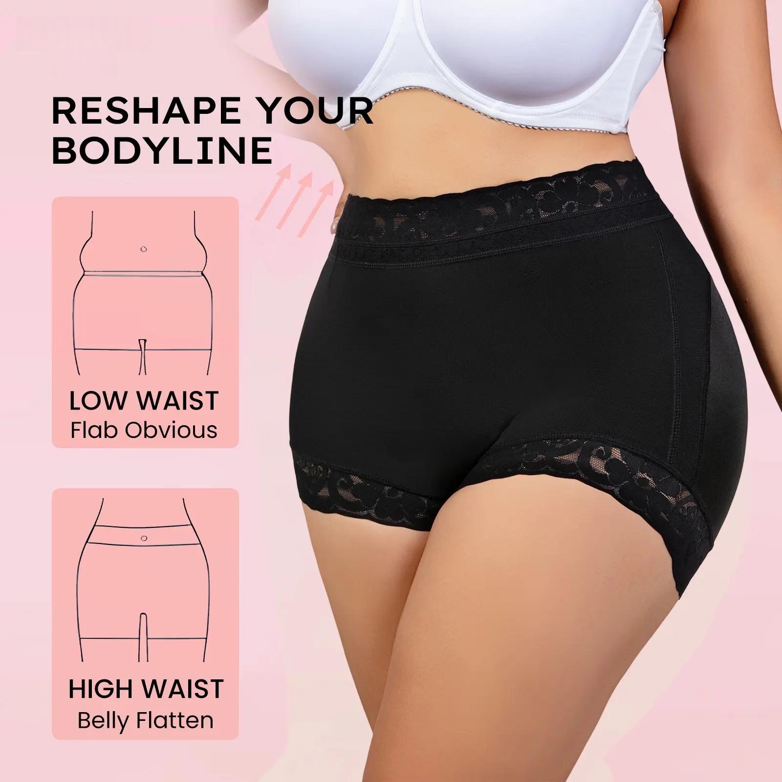 Waist Lace Shapewear Panty with Anti-Slip Silicone Band - Stretchy Breathable & Seamless Tummy Control Butt Lifting for Everyday Confidence Women's Basic Minimalist Multi Colors 3Pcs-BS