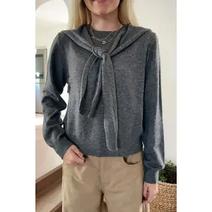 Delilah Round Neck Twofer Pullover Sweater