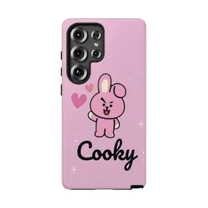 Pink BT-21 Cooky Phone Case, Kpop Fan Protective Cover. Case for IP 11 12 13 14 15 16 17 Pro, Plus, Promax, S21,22,23,24,25 Ultra, Tough Case, Magsafe Case