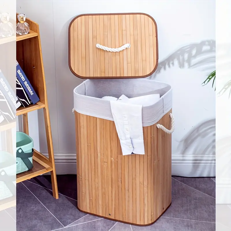 Large Capacity Foldable Storage Basket with Lid, Heavy Duty Cardboard Organizer for Home & Toy Storage