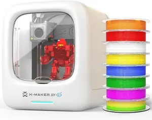AOSEED X-MAKER JOY AI 3D Printer Bundle for Kids and Beginners, Fully Assembled, AI Design App, Auto Leveling, 8 PLA Filaments Included