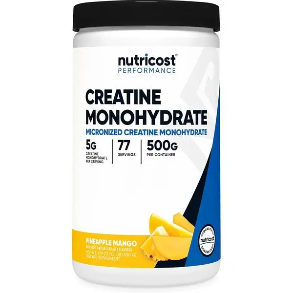 Nutricost Creatine Monohydrate Powder (Pineapple Mango, 500 Gram) - Micronized Creatine Supplement - Vegan, Non-GMO, Gluten Free