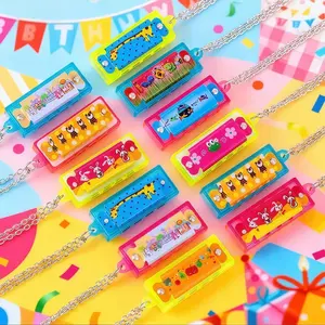 Portable Mini Four-Hole Necklace Harmonica Gift Set, 12-36 Pieces, Perfect for Birthday Parties, Carnivals, Celebrations, Weddings, Holidays