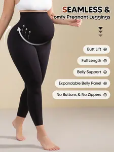 Maternity High Waisted Leggings with Gentle Belly Support, Ultra Soft & Stretchy over the Bump Pregnancy Pants for Women, Maternity Clothing, Pregnancy Clothes