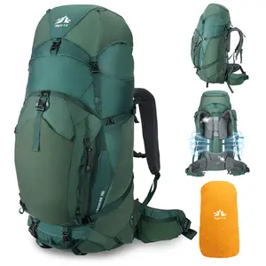 Night Cat Unisex 100L Inner Frame Durable Outdoor Hiking Backpack - Lightweight, Waterproof with Rain Cover, Multi Compartment Camping Rucksack, Green Father's Day Gift Idea, Multi Compartment Backpack