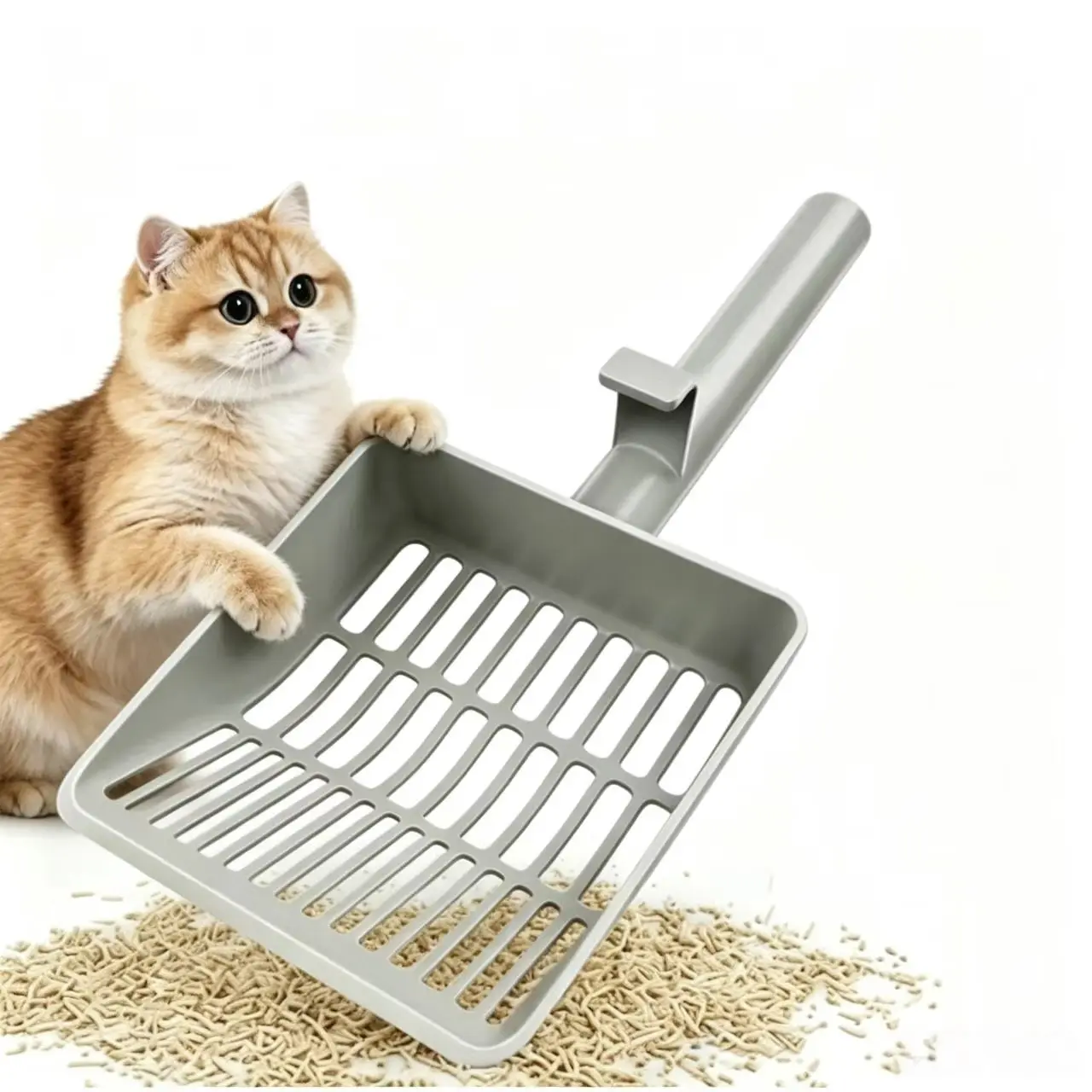 Cat litter scoop ,Durable ABS Cat Litter Scoop Large Sifting Kitty Poop Shovel Easy Clean Pet Waste Scooper for All Cat Litter Types