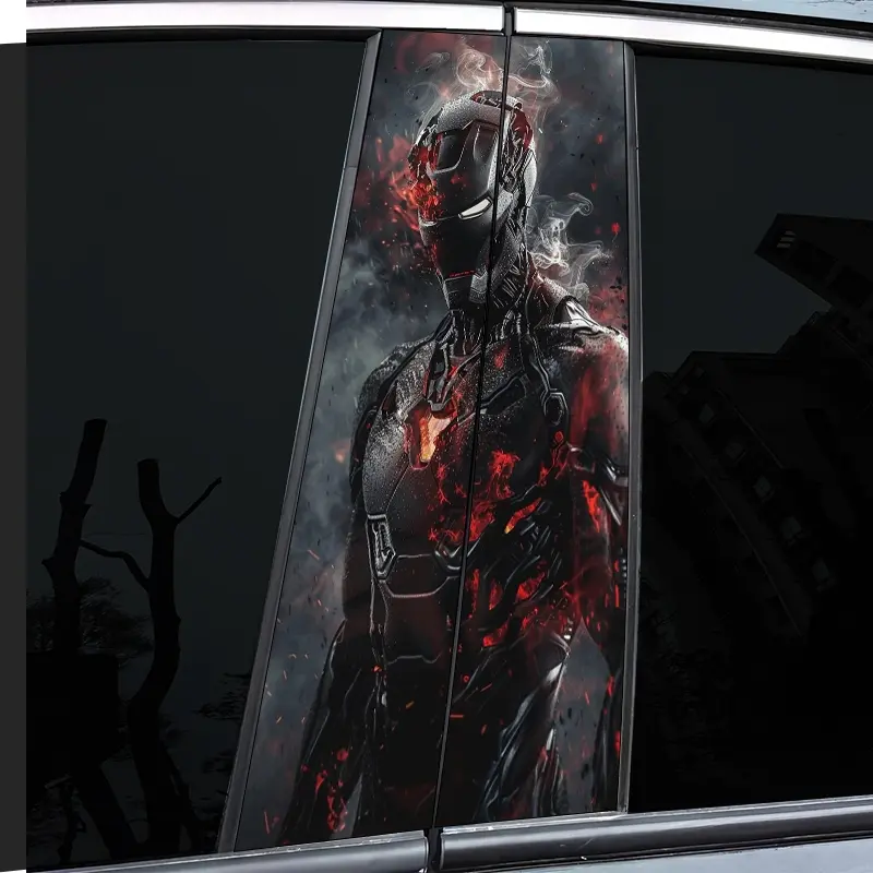 2 very good-looking and interesting car mid-pillar stickers with personalized creativity, B-pillar protective film, explosive Ultraman pattern car stickers, suitable for cars, Universal car sticker, Cool Car Decoration, Automobile Decals, Sticker Decals