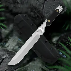 Outdoor Hunting Skinning Knife‌,‌High-Carbon Steel Blade,G10 Handle,CNC Numerical Control Fine Grinding Process,Knife with K Sheath,Glamping Essential Knife,BBQ,‌Fishing,Hunting,Gift for Hikers