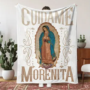 Super Soft Vintage Virgin Mary Blanket Comfortable Flannel OEKO-TEX Certified  Hypoallergenic All Season Lightweight Polyester Fiber 100% Multiple
