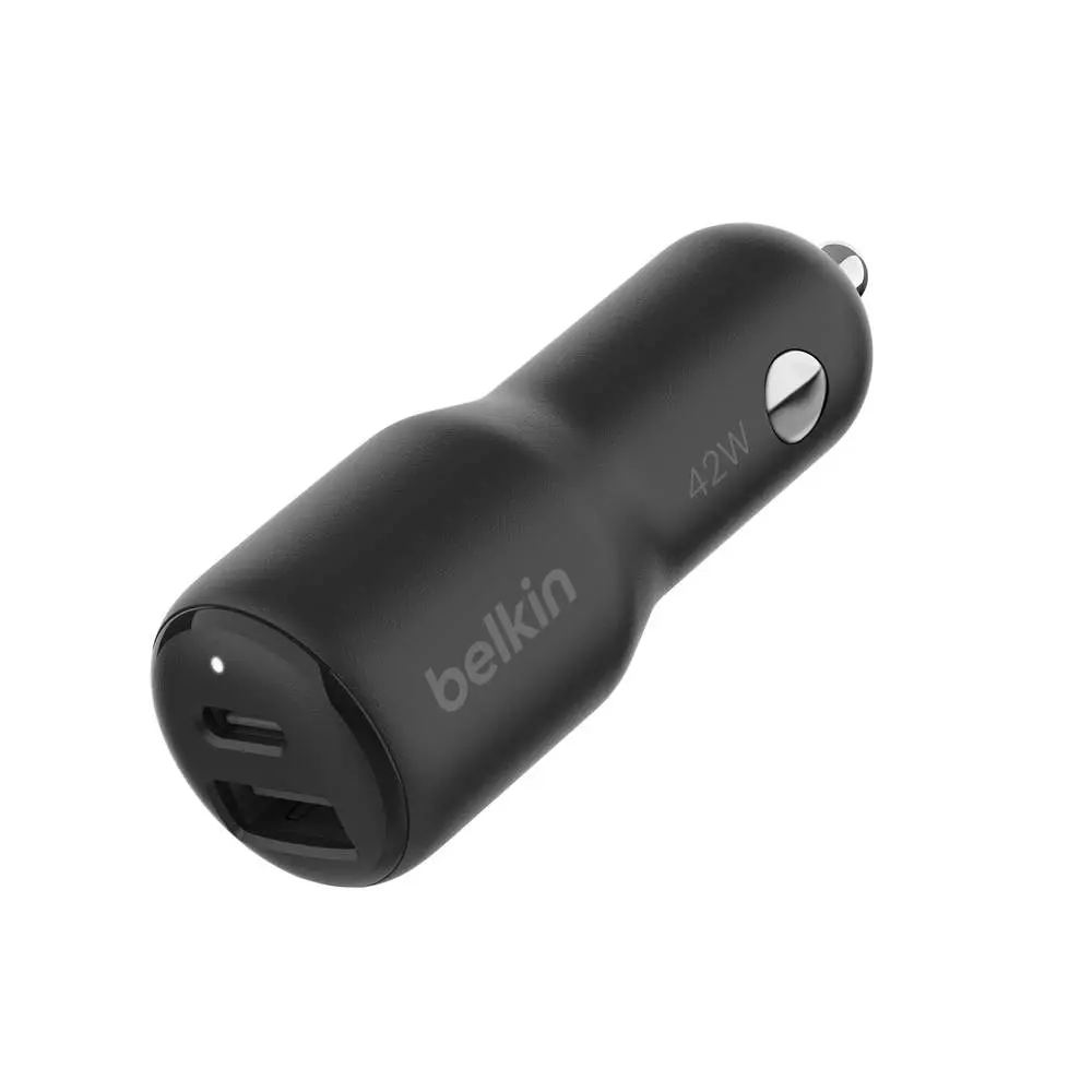 Belkin BoostCharge Dual USB Fast Charging Car Charger, 42W Automotive Electronic Accessory, Usb Car Charger