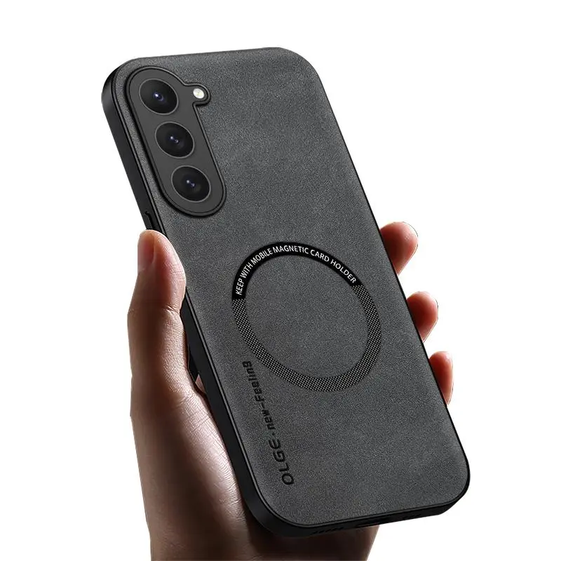 Solid Color PU Leather Phone Case with Card Holder, Shockproof Phone Matte Protective Cover, Smartphone Cover, Phone Accessory Shockproof Cellphone Accessory Compatible with Samsung S24 Ultra S24+ S23plus S22+ S21FE S20plus Note10 Note20 Casing, Protector