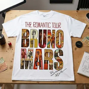 Bruno Romantic Tour T-Shirt, Retro Pop Concert Tee, Unisex Music Lover Gift 4