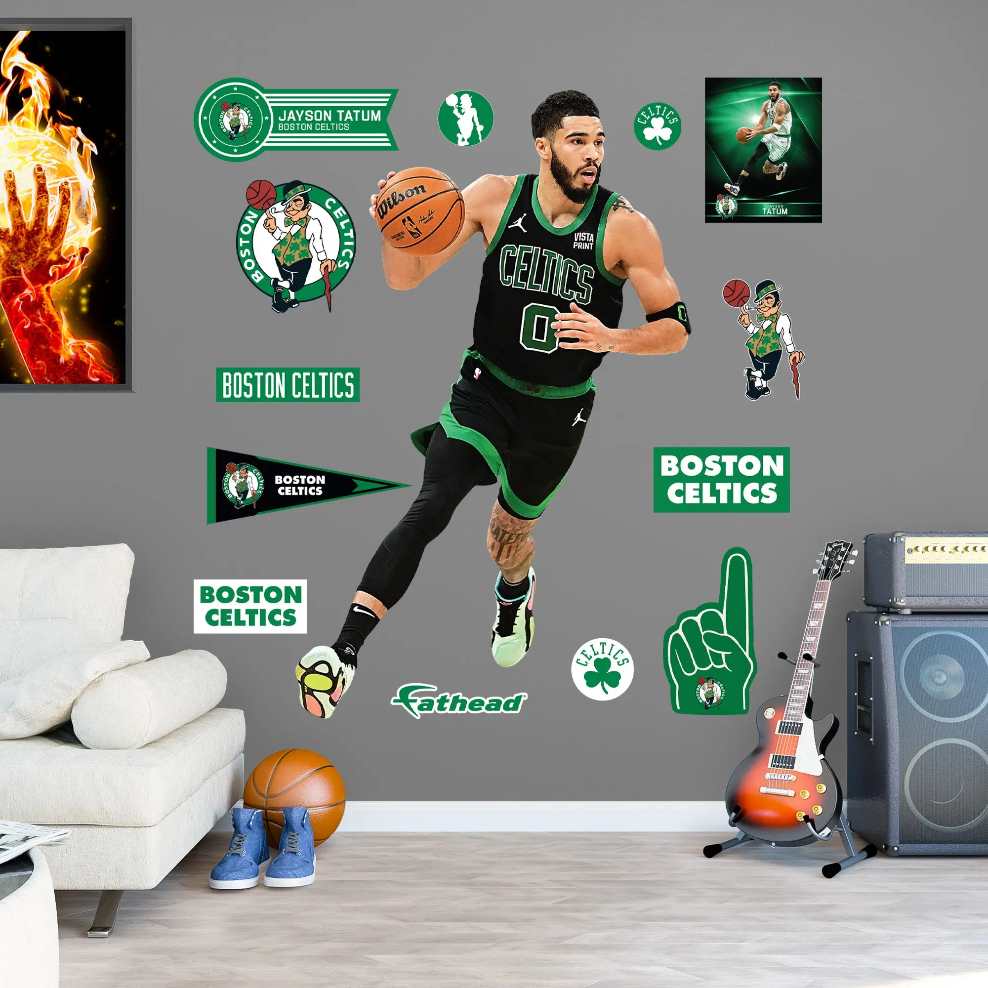 Jayson Tatum - RealBig Statement Jersey Collection - Official NBA - Boston Celtics - Reusable Vinyl Wall Decals