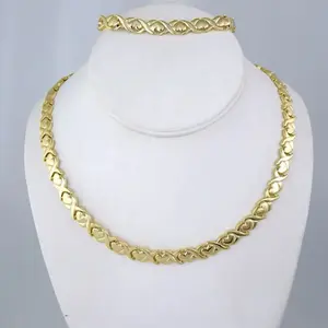 Choker & Bracelet 14k Gold Plated Plain