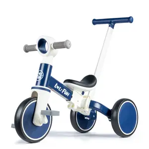 5 in 1 Toddler Tricycle for 1-4 Year Olds Boys Girls with Parent Steering Push Handle Durable Balance Bike for Kids Gift