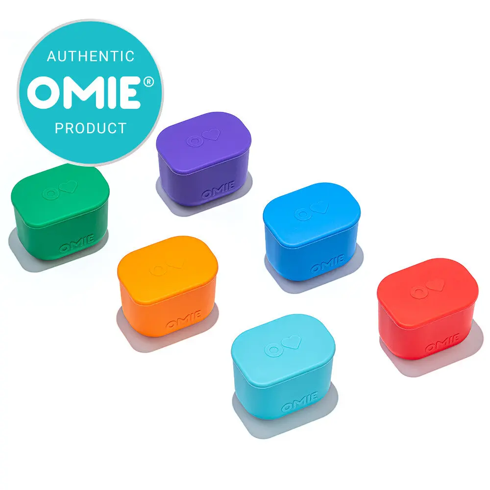 Omie 2-Pack Silicone Dip Kitchen Containers with Lids - Leakproof Airtight, Compatible with OmieBox UP, Home Organizer Storage Bins - TTS, Leakproof Airtight Containers