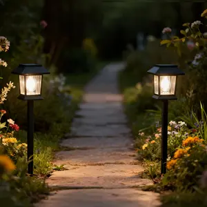 2PCS Solar Pathway Lights Outdoor LED Waterproof Solar Lights Outdoor for Yard, Driveway, Walkway