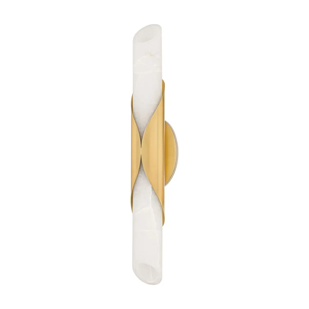 Camilla Sconce - Elegant Alabaster Tube Wrapped in Vintage Brass, Nature-Inspired Wall Lighting