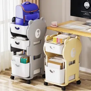 Mobile Bookshelf Cart, Multi-Layer Design for Study Room & Desk, Stores Books and Stationery, Space Saving, Keeps Desktop Clean