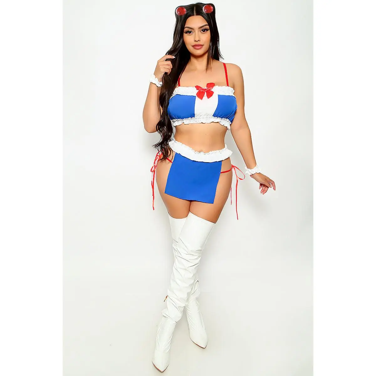 Blue Red White Bow 4Pc Sexy Sailor Moon Costume