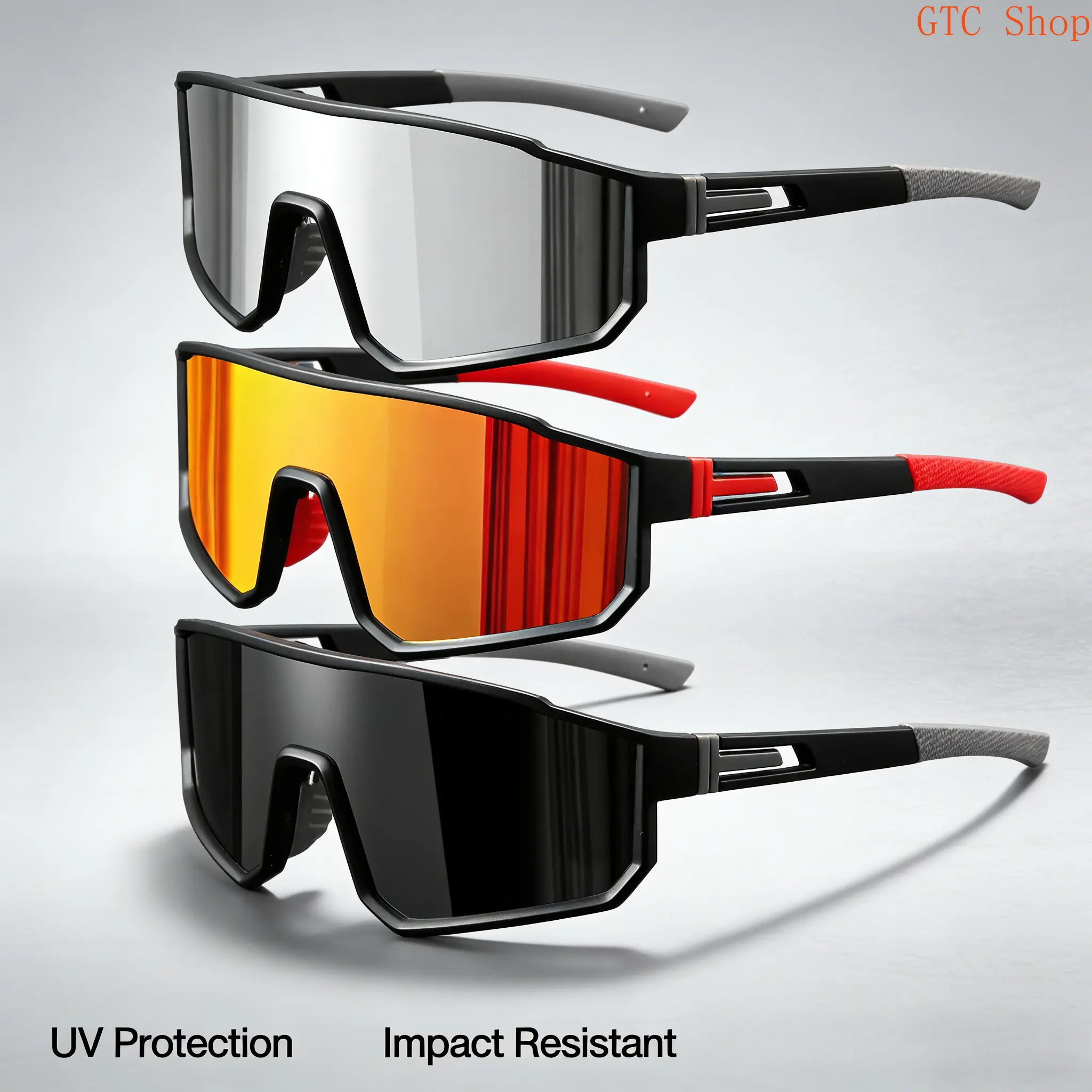 3-Pack Polarized Sports Sunglasses for Men Women, UV400 Sun Glasses for Cycling Running Driving Fishing, Lightweight Athletic Shades for MTB Ebike Road Bike & Outdoor Activities Bike Accessories