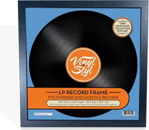 Vinyl Styl® VS-F-001 12 Inch Vinyl Record Display Frame - Wall Hanging (Black)  [VINYL ACCESSORIES] Audiophile