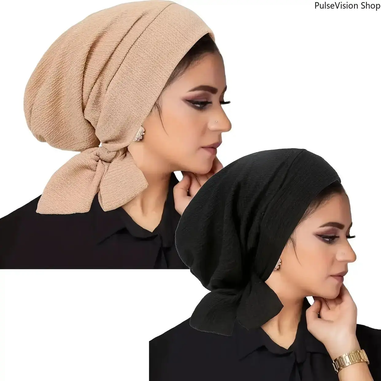 Plain Modest 2-Piece Head Scarf & Cap Set for Women - Comfortable Headwear for Daily, Casual, and Business Wear, Modesty, Accessories For Women, Clothing, 2-Piece Set