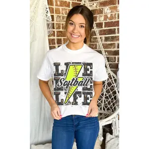 Softball Life Lightning Bolt T-Shirt