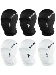 6pcs/4pcs/2pcs/1pc Unisex Letter and Dollar Printing Balaclava Mask Neck Gaiter Headwear Breathable Ski Mask for Men Women Outdoor Sports Hiking Fishing Commuting Suitable for Daily Wear, Protective Gear