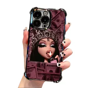 Bratz Doll Phone Case for iPhone 17 16 15 14 13 12 11 Pro Max Plus Samsung S21 S22 S23 S24 S25 Transparent Soft Back Drop Protection