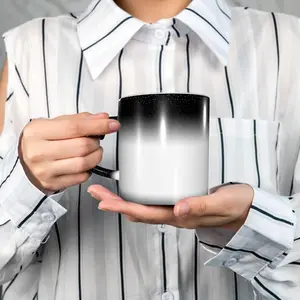 Thick 11 oz Customized Color-Changing Ceramic Cup with Heart Handle, Sturdy Safe Thermochromic Magic Mug, Personalized Photo-Name-Logo Gift for Home Office Coffee/Tea (Hand Wash Only)