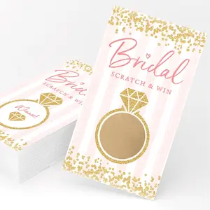 Who Has The Ring Bridal Shower Game – Scratch Off Prize Cards, Rose Gold (Set of 30)