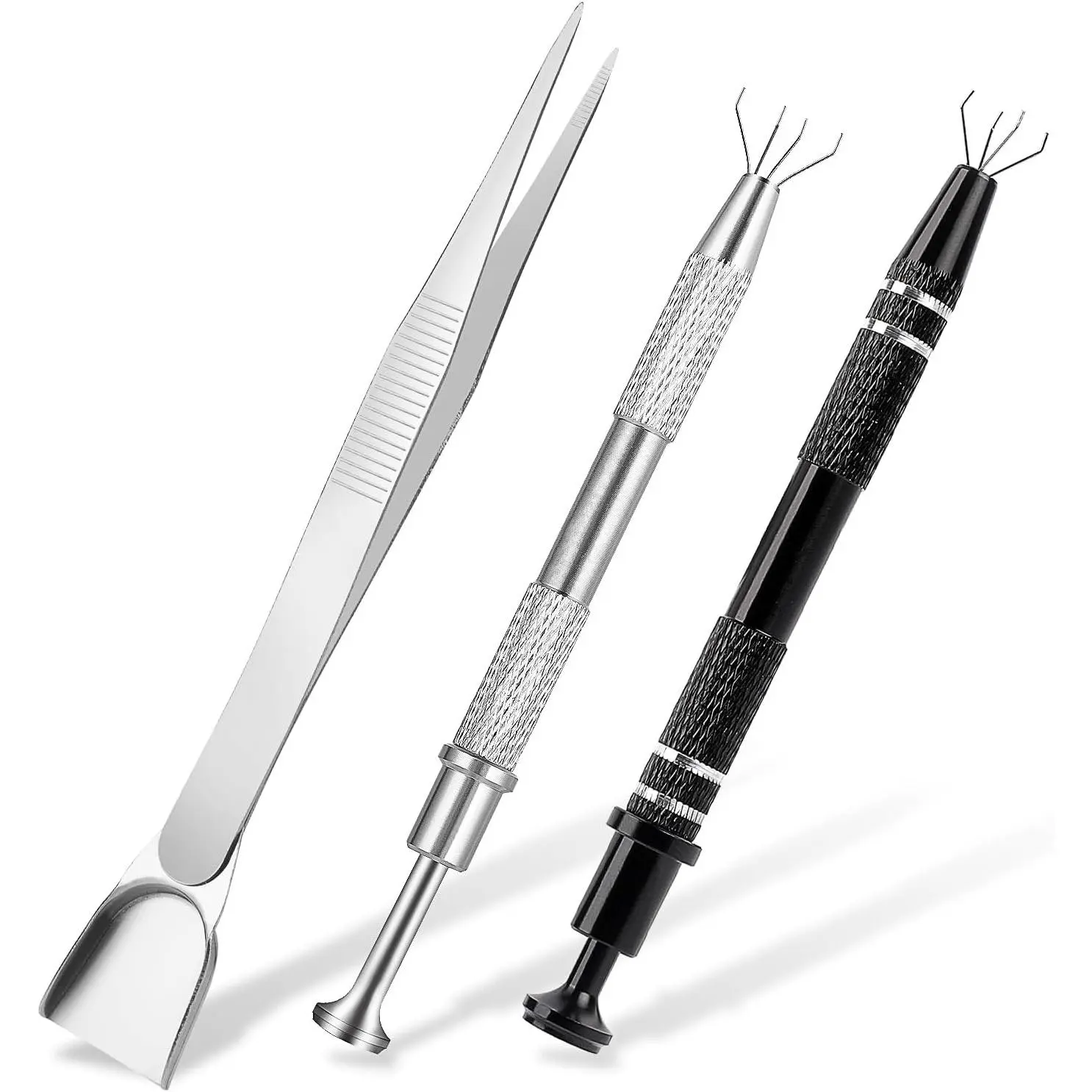 Grabber Tool Holder Set - 3 Count Jeweler's Pick Up Sprinkle Pen  Ball with Prongs, 4 Claw Precision Stainless Steel for IC Chip Components