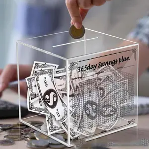10k Smash Box for Money, Clear 10k Savings Challenge Smash Box for Money, Unbreakable 100/365 Day Money Saving Challenge Box for Money Saving Challenge Must Break to Open (7 * 7 * 7inches) Coin Bank