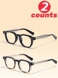 Retro Full Frame Eyeglasses, Fashion Anti-blue Light Eyeglasses for Women & Men, Stylish Square Frames Fashion Eyeglasses for Work, Daily Clothing Decor, Perfect for Daily Use