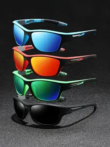 4pcs Of Camouflage Sports Sunglasses with Multiple Color Options To Meet Different Needs. Uv400 Lenses Can Effectively Protect The Eyes From Uv Rays, Suitable for Various Outdoor Activities. Fashionable Luxury Brand Designer Sunglasses, Sports Eyewear