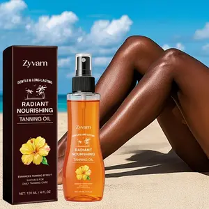120 Ml/4 Fl.oz Bronzer Oil, Coconut Oil for Tan Without Sun, Fast Absorbing, Lightweight, Non-Greasy, Ideal for Beach and Summer