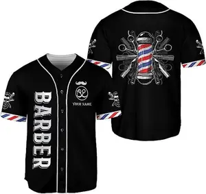 Personalized Barber Shop Baseball Jersey, Hairdresser Baseball Jersey Barber, To