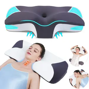 Widened double-wing neck pillow with a cool, breathable design and a removable pillowcase, available in two heights, armrests accommodate both supine and prone sleepers, ergonomic, Supportive memory foam pillow, Valentine's gifts