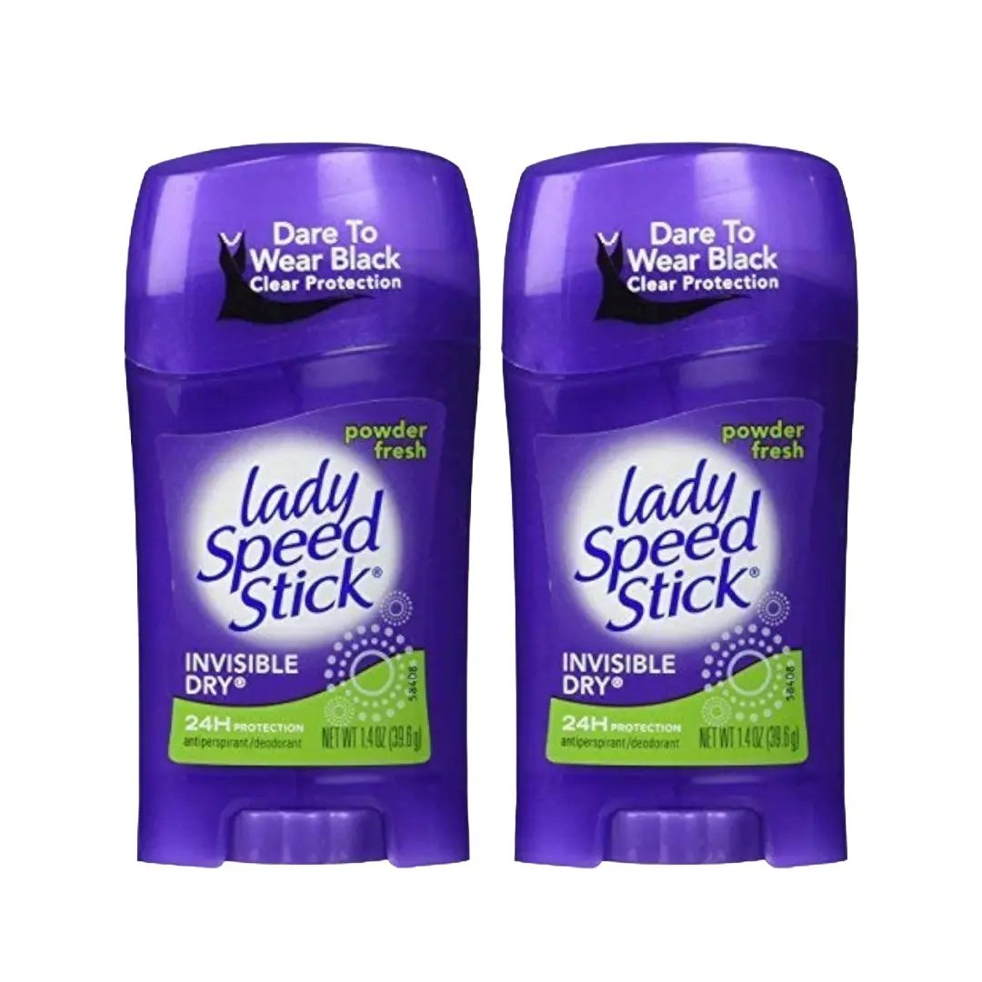 Invisible Dry, Powder Fresh Antiperspirant Deodorant, Net Wt. 1.4 Oz. (2 Pack Value Bundle) by Lady Speed Stick