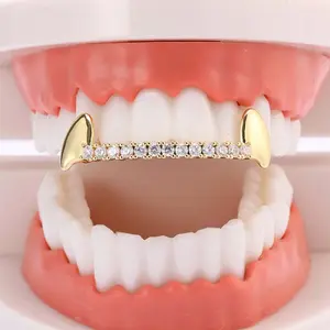 Hip-hop zircon upper teeth decoration braces TeethGrillz fashionable gift suitable for party