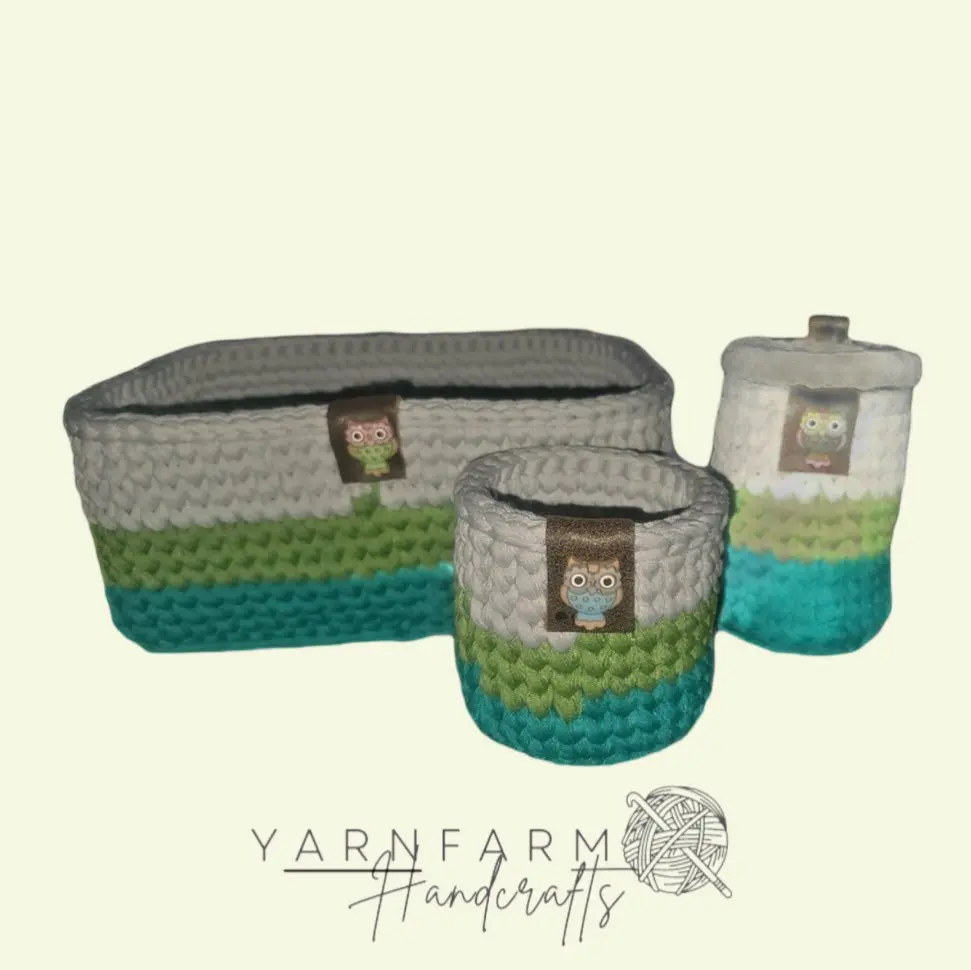 Handmade Crochet Baskets for Home Storage Organization