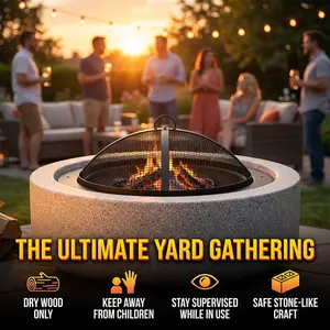 Multifunctional Garden Fire Pit, Outdoor BBQ & Heating Stove, Burns Wood and Charcoal