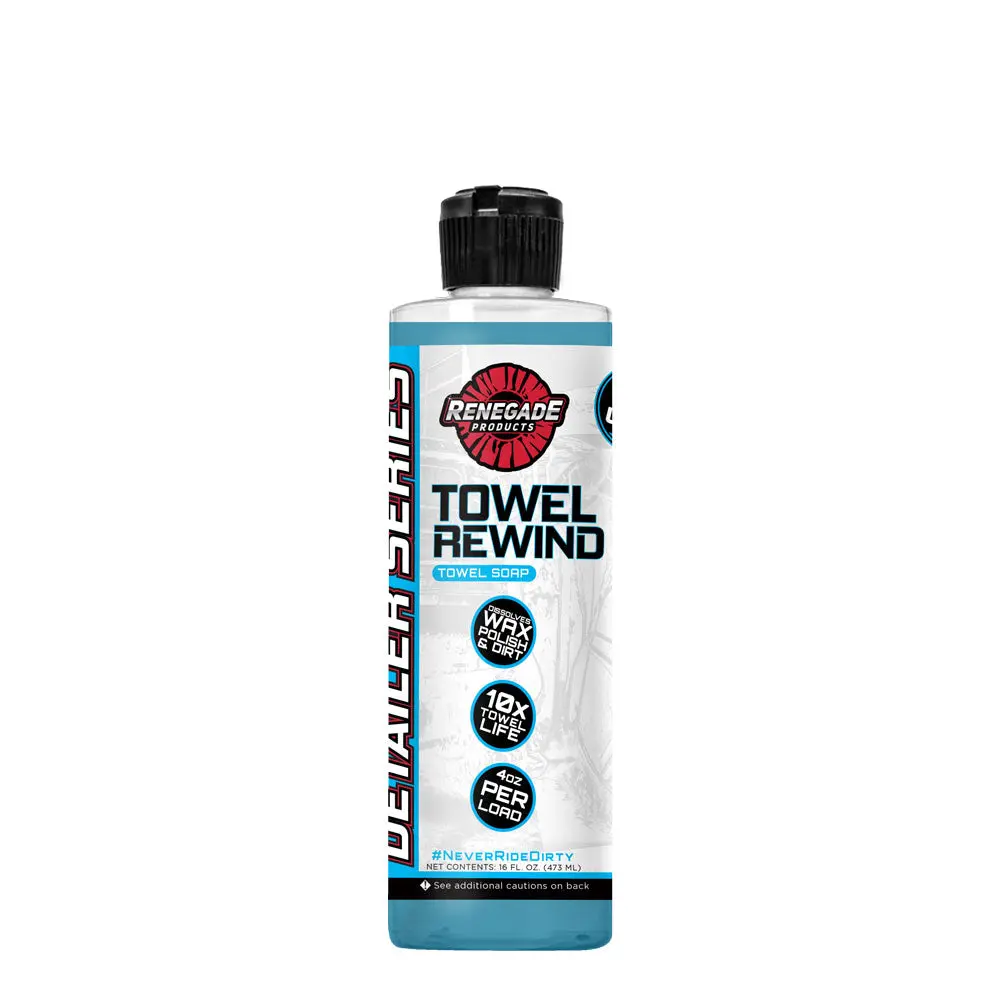 Renegade Products Towel Rewind Towel Soap – Concentrated Low-Foam Microfiber Cleaner for Streak-Free Towels