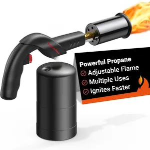 Powerful Propane Torch, Kitchen Cooking Torch, Culinary Torch Lighter, Adjustable Blow Torch for Sous Vide Searing Steak, BBQ, Grill, Campfire Charcoal Starter