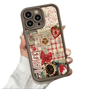 Cute Christmas Vintage Collage Design Case for iPhone 17 16 15 14 Pro Max 13 12 11 XR XS Plus Air Slim Shockproof Anti Scratch Durable TPU Cover