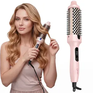 Cotsoco Ionic Thermal Brush, 1.5inch Negative Ion Heated Styling Brush, Thermal Ion Hair Styling Comb with 6 Temperature Settings, Auto Power Off, Gift for Women